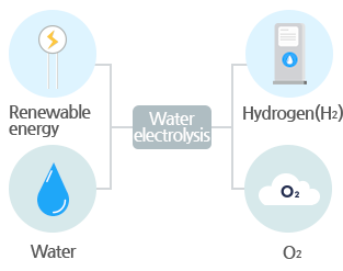 Water Electrolysis : Renewable energy, Water, H2(H2), CO2(C02)