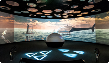 360도 4K 스크린 3D 애니메이션 상영관에서 상영되는 화석 연료의 생성과 선사시대