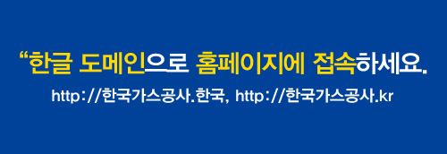 한글도메인으로 홈페이지에 접속 하세요 http://한국가스공사.한국 http://한국가스공사.kr