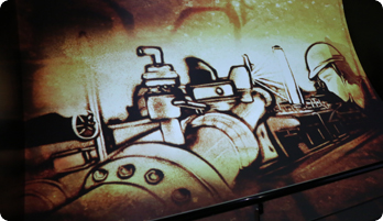 The production equipment screen drawn with sand art