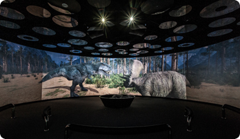Natural gas production using deep-sea robots screened at the 360˚ 4K Screen 3D Animation Theater.