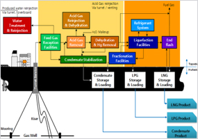 Schematic diagram of FLNG topside process