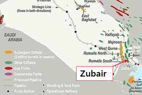 이라크 주바이르 유전 개발·생산사업위치